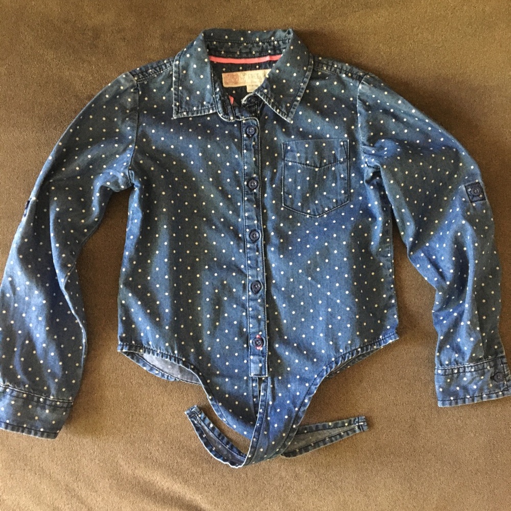 Free Planet Denim Poke-a-dot Top